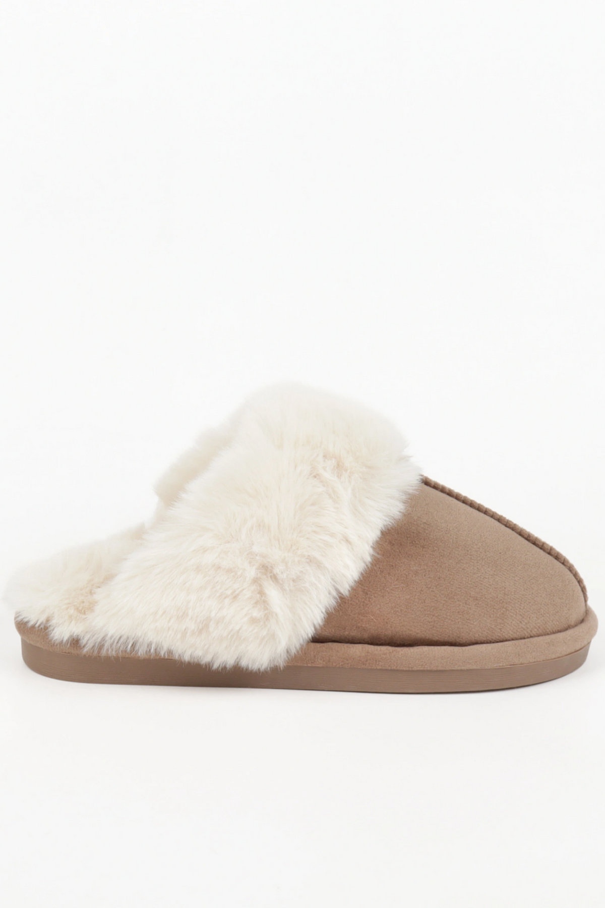 FLUFFY slippers taupe