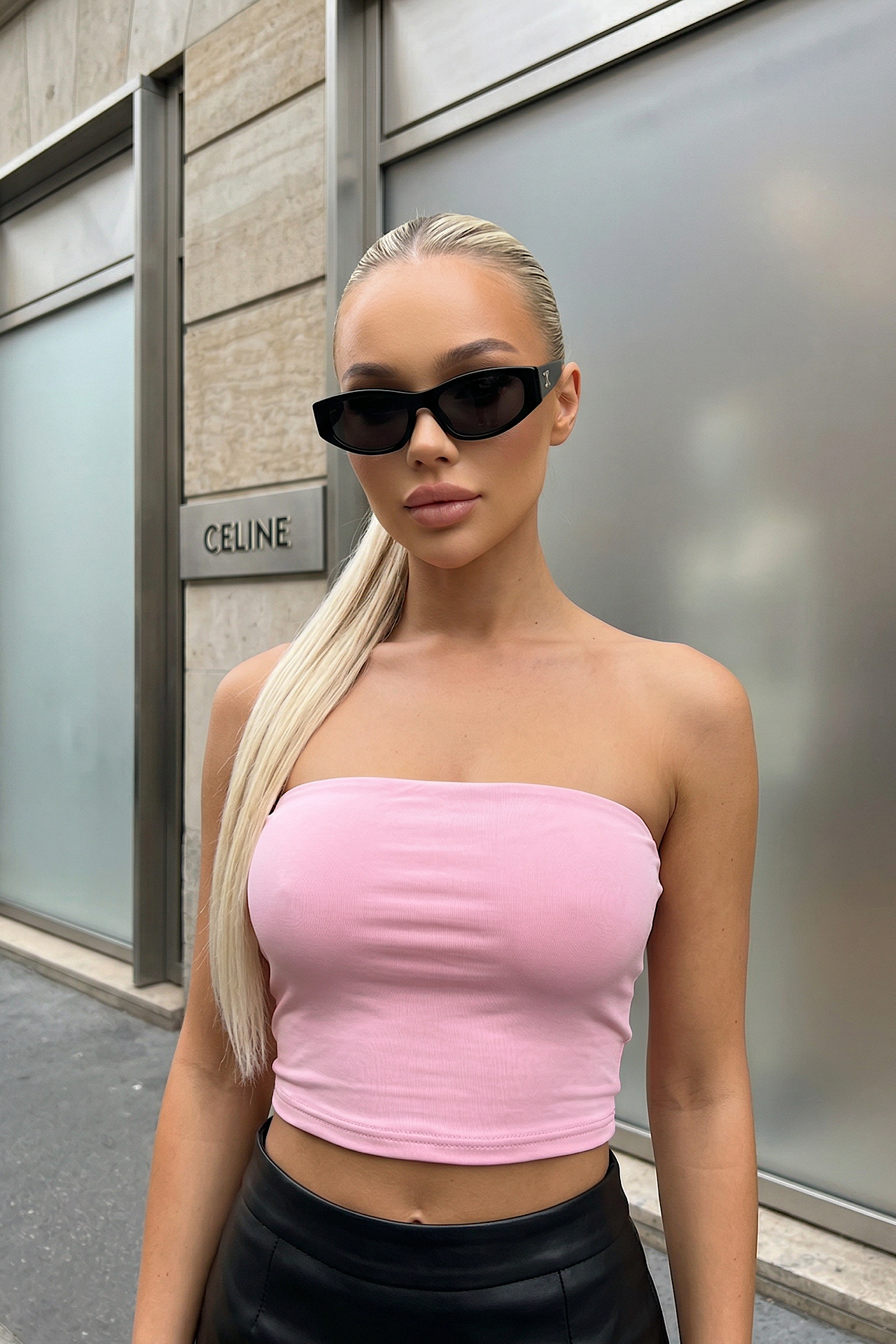 BASIC crop pink