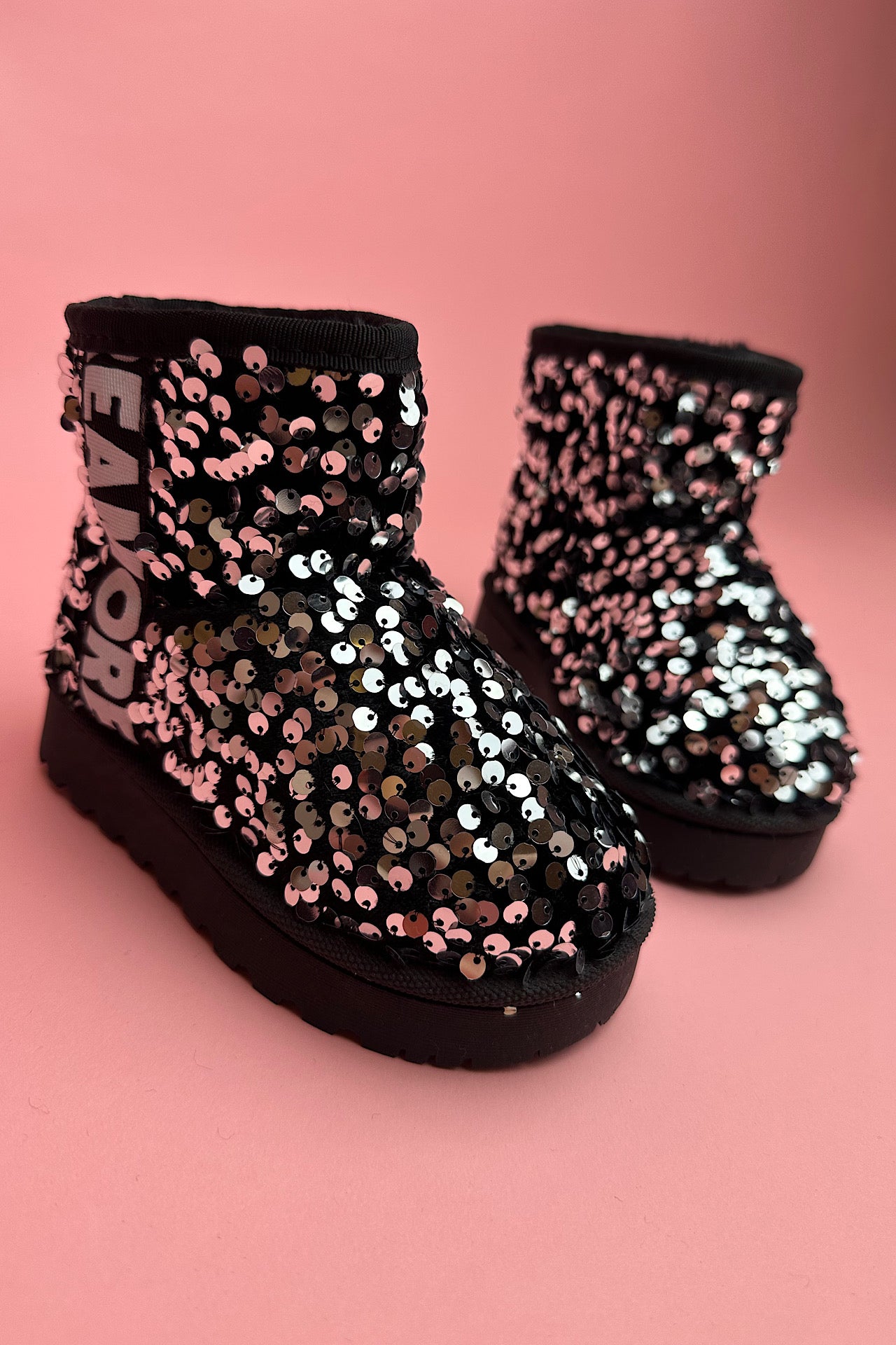 KIDDO sequin boots silver 4267