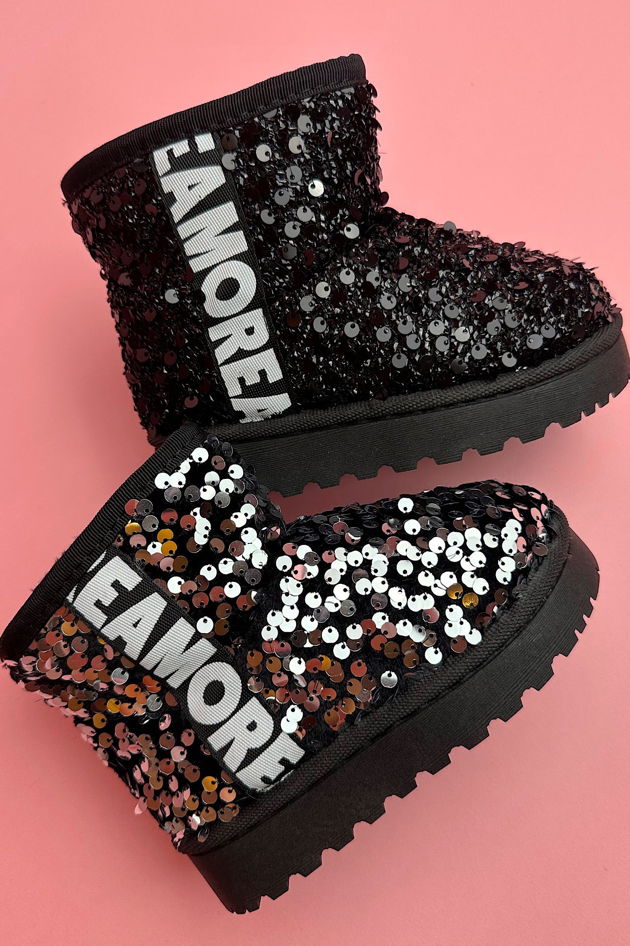 KIDDO sequin boots black 4267