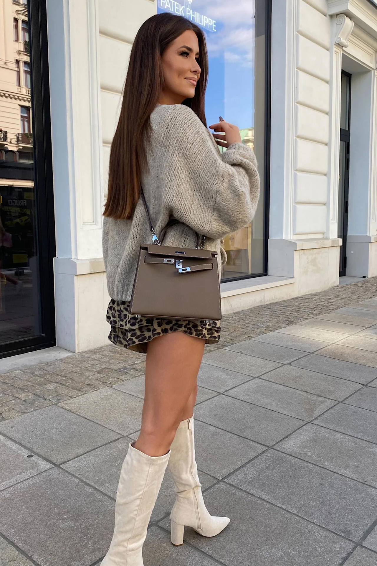 FLUFFY cardigan taupe