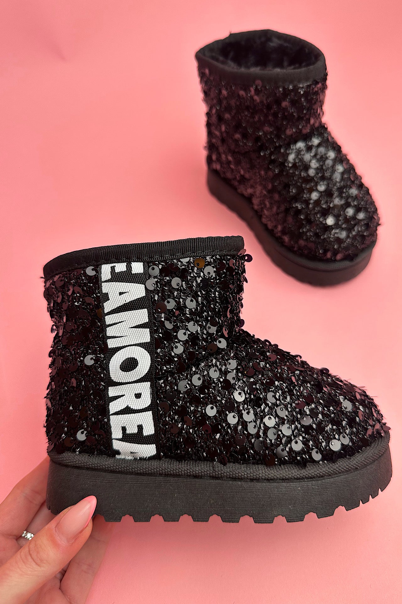 KIDDO sequin boots black 4267