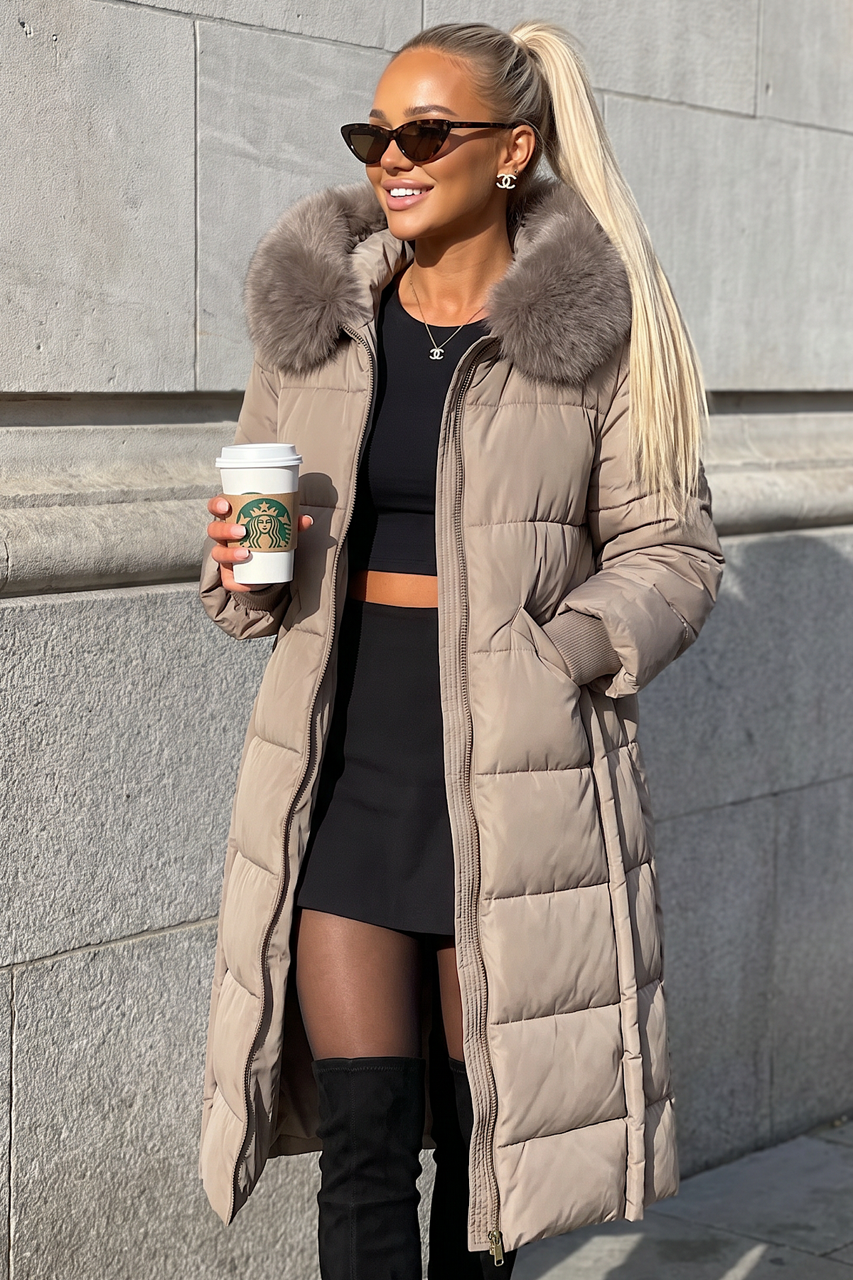 PARKA Leonora taupe