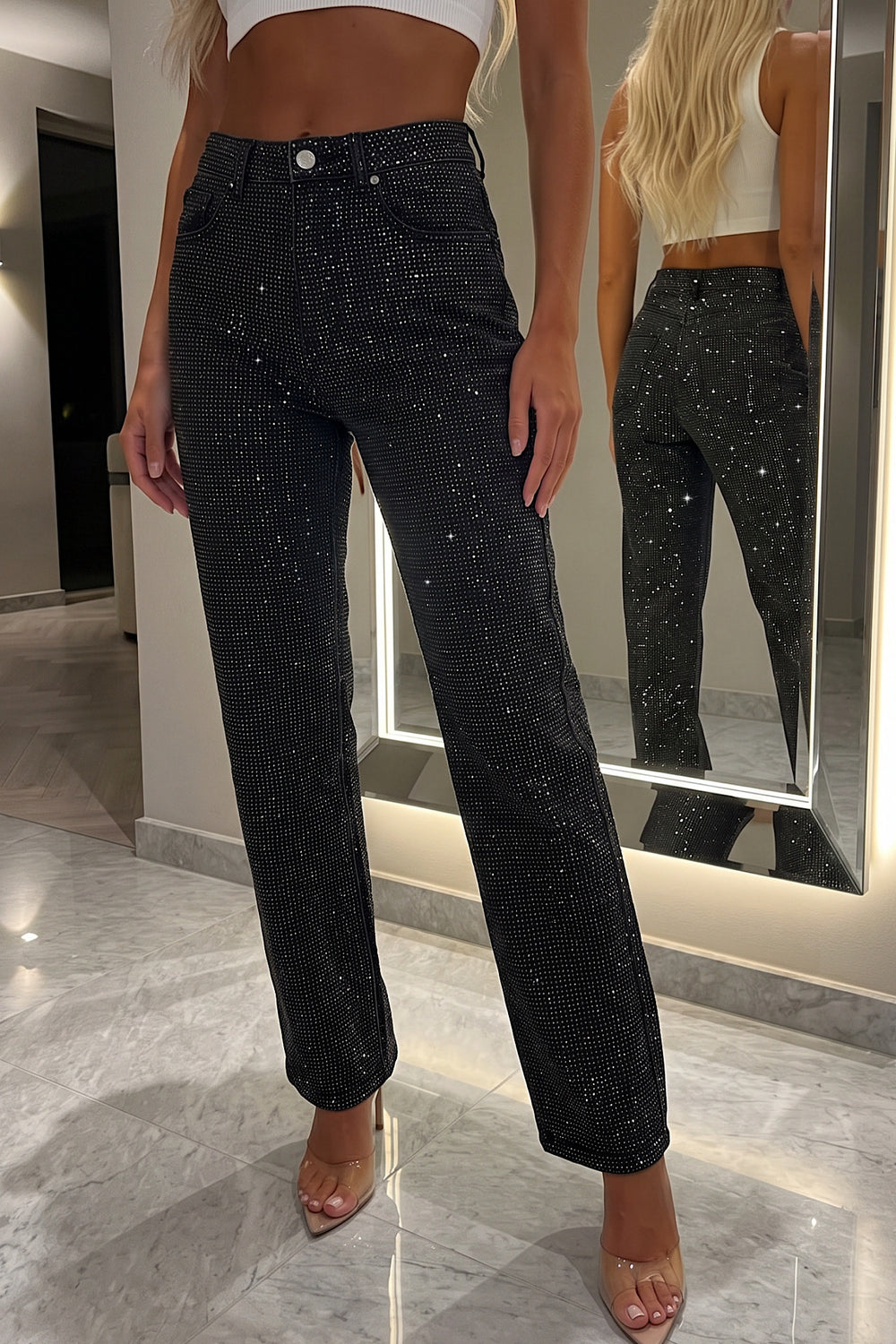 JEANS sparkle mira black A881