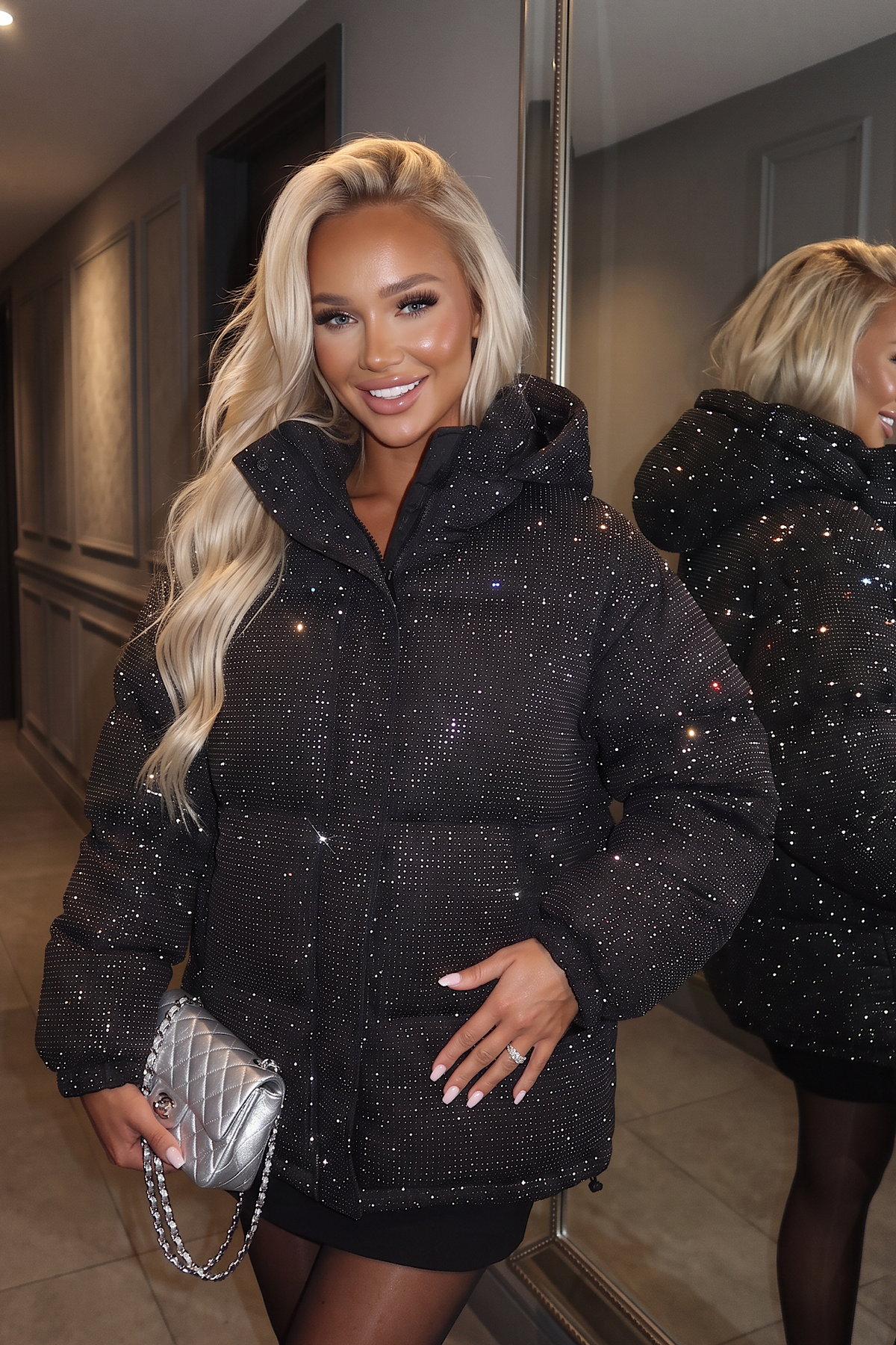 RHINESTONE jacket silver