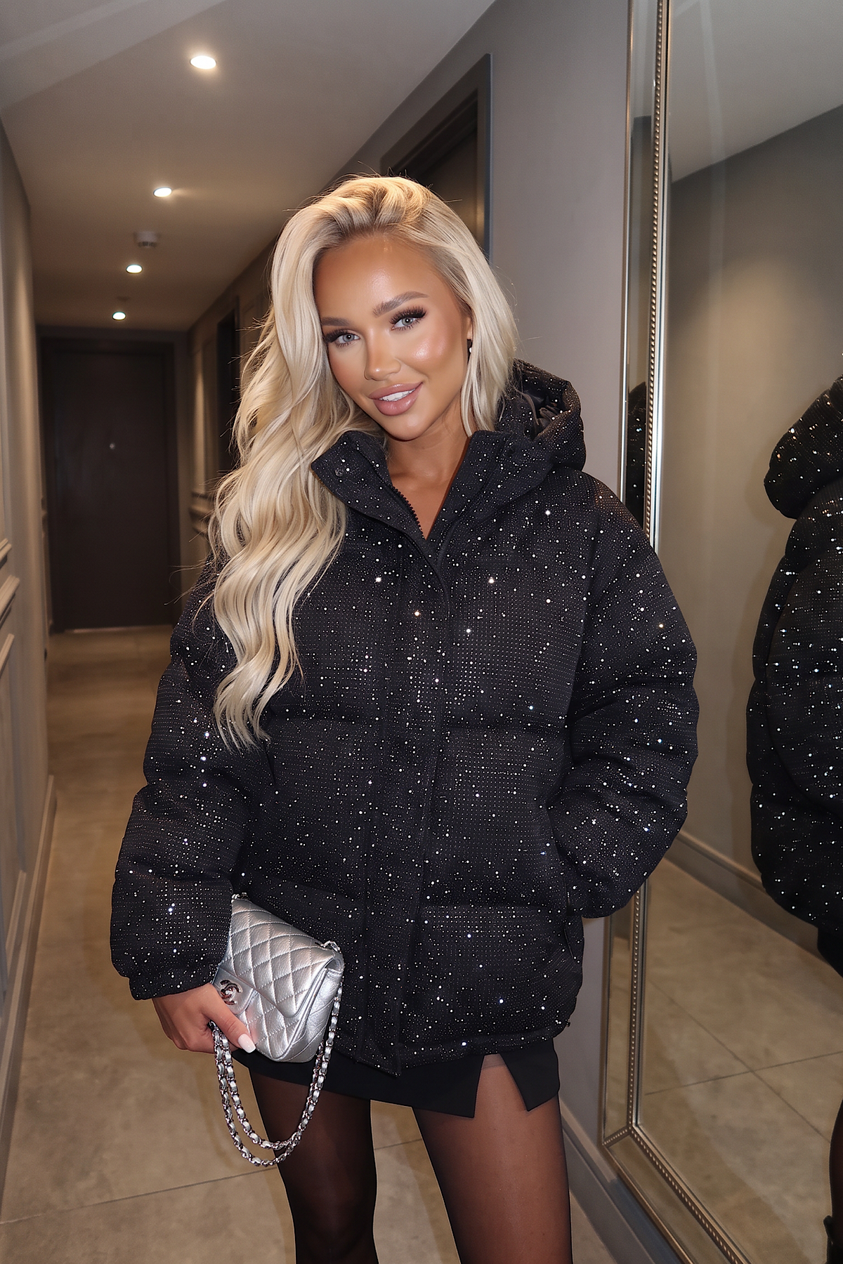 RHINESTONE jacket silver