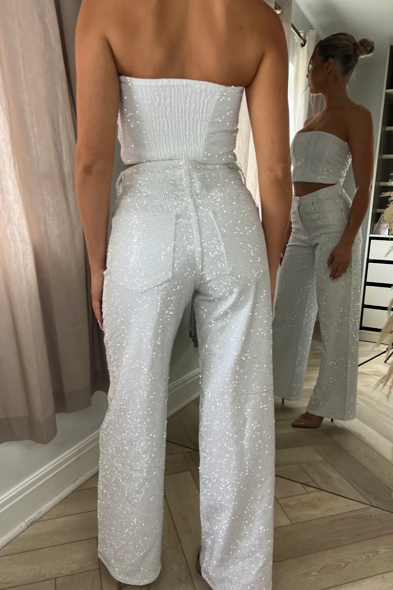 JEANS sparkle amy white