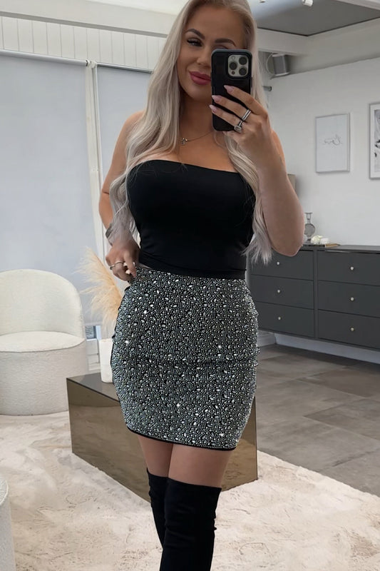GLITTER skirt silver