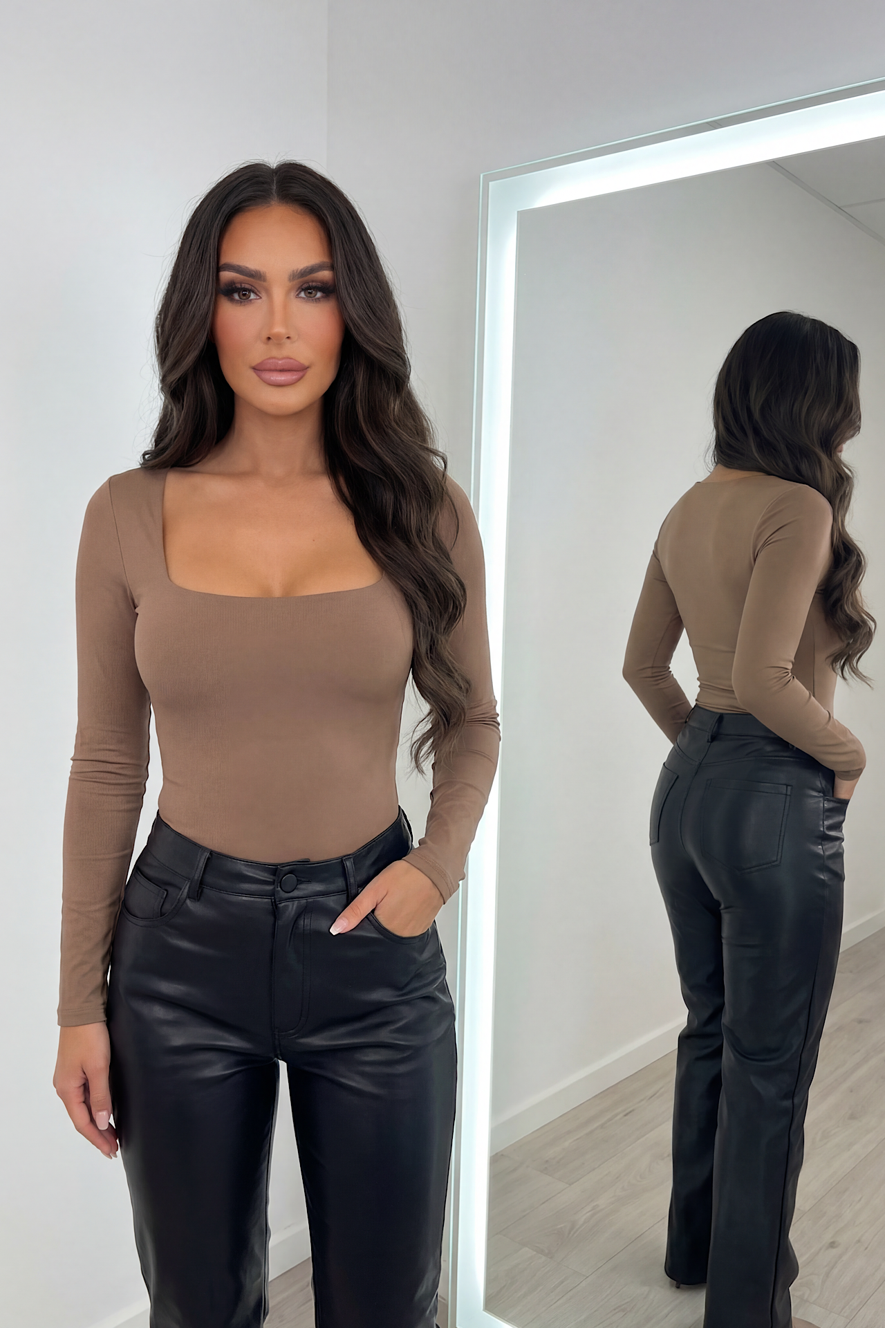 BASIC square blouse camel