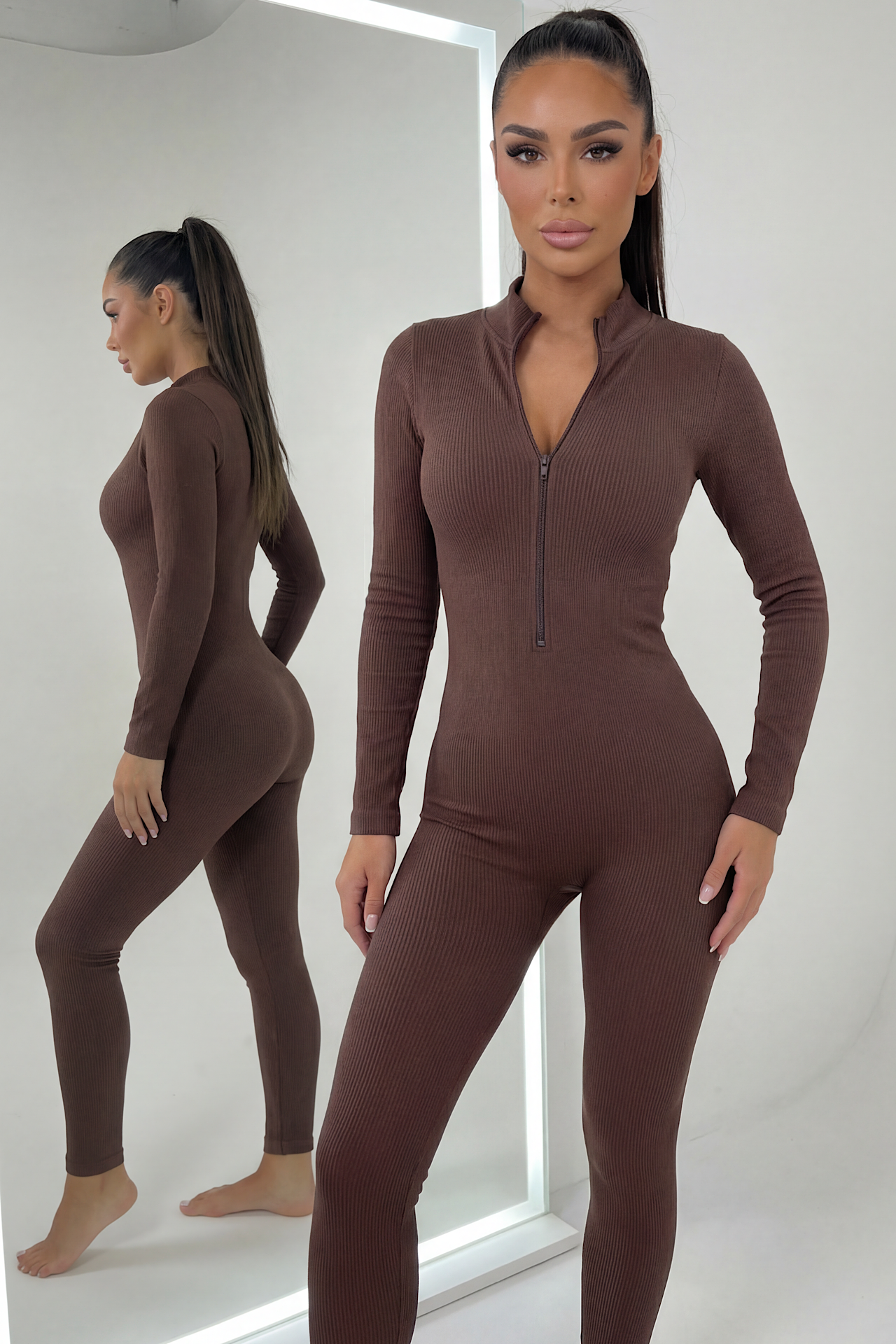 RIB jumpsuit choko