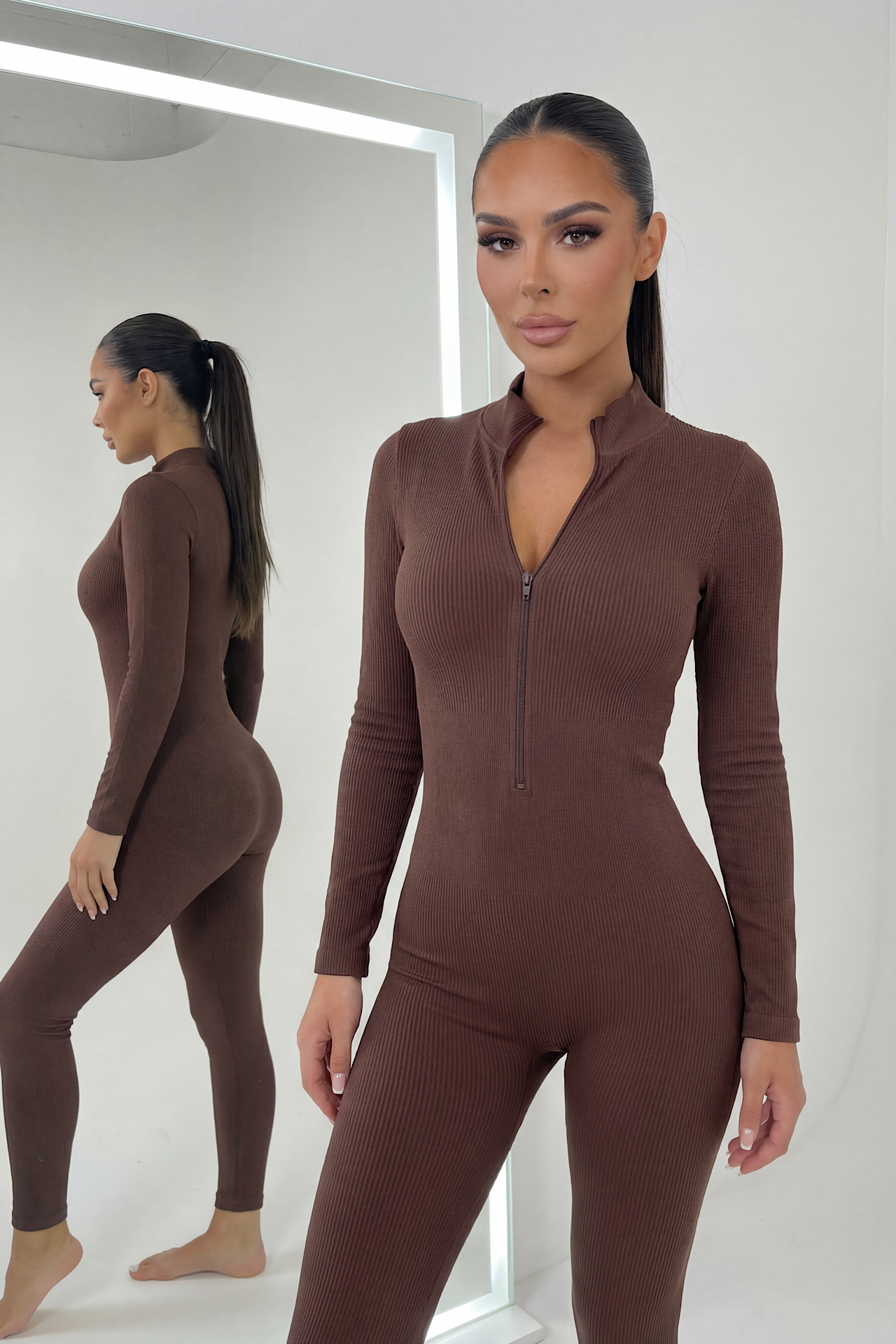 RIB jumpsuit choko