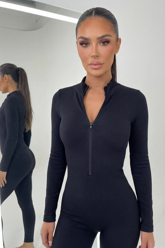 RIB jumpsuit black