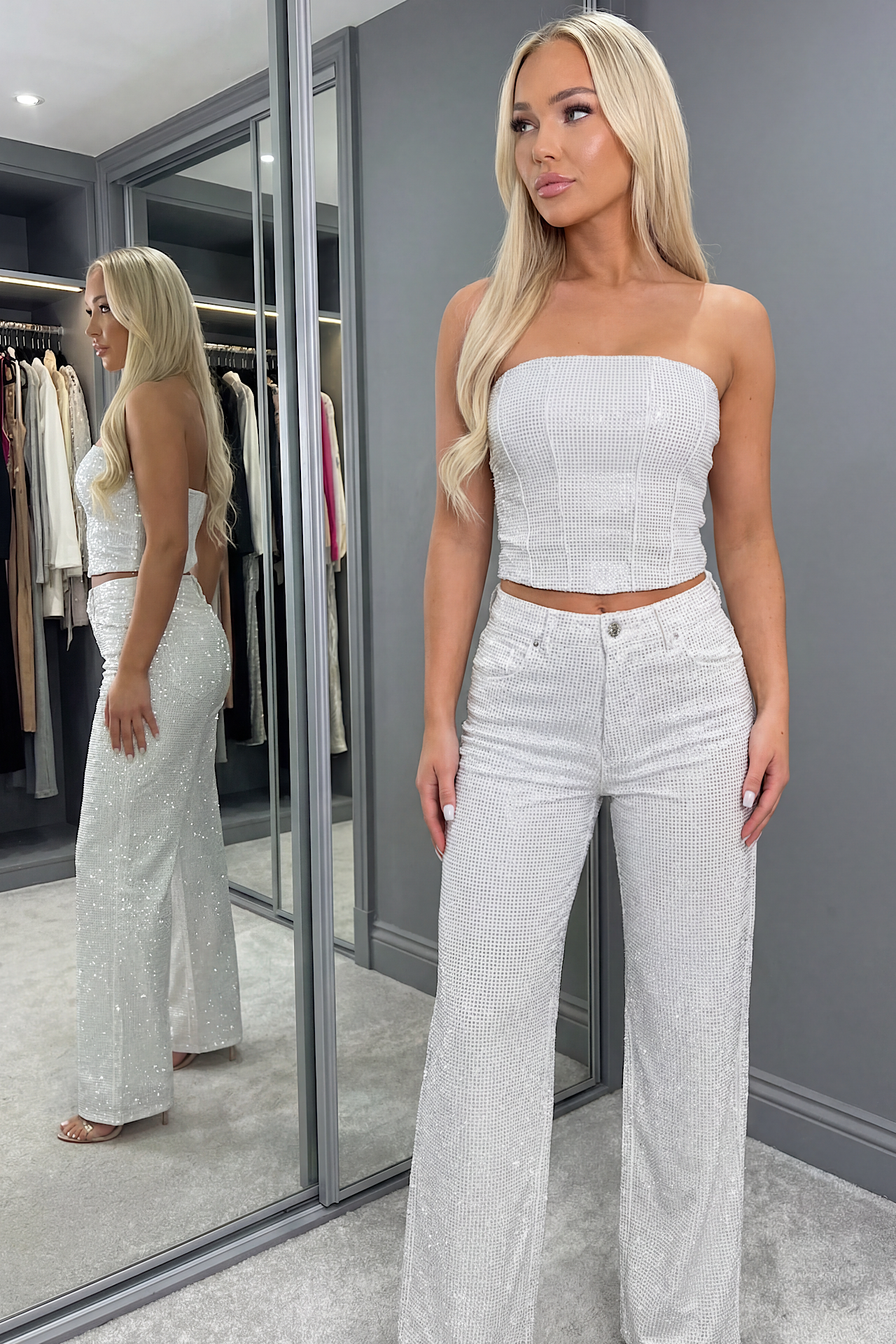 JEANS sparkle amy white