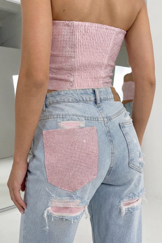 PINK pocket jeans