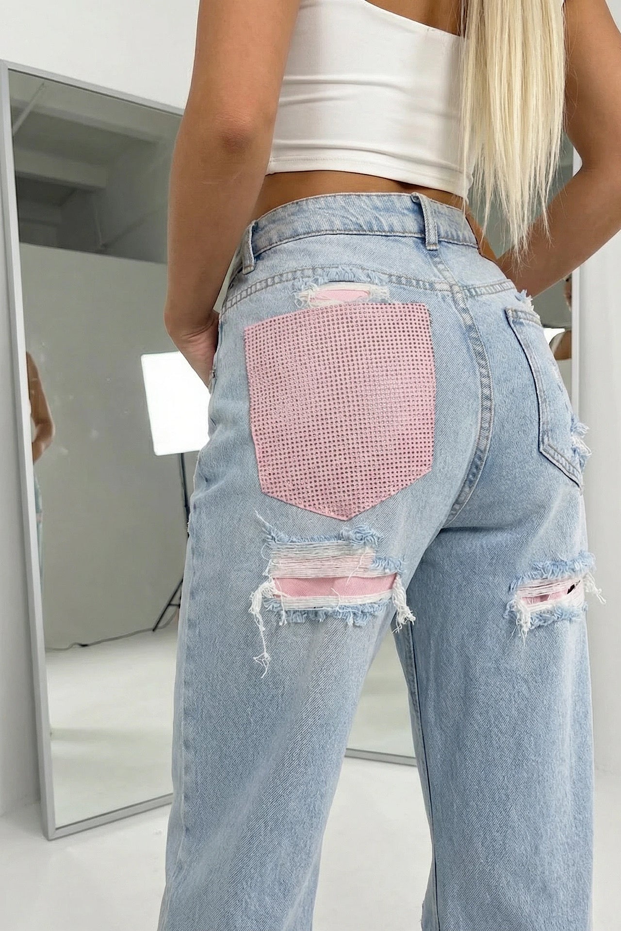 PINK pocket jeans