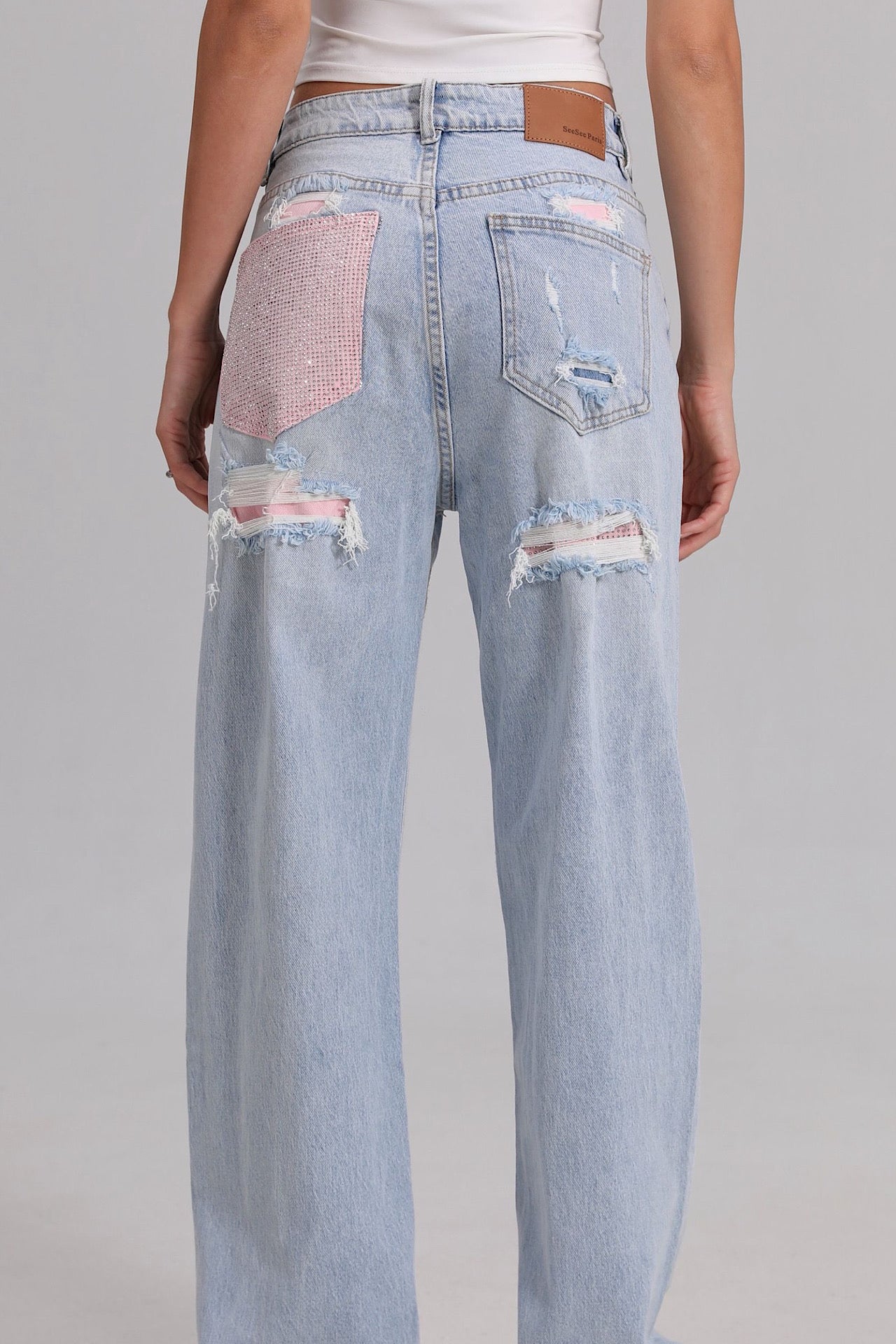 PINK pocket jeans