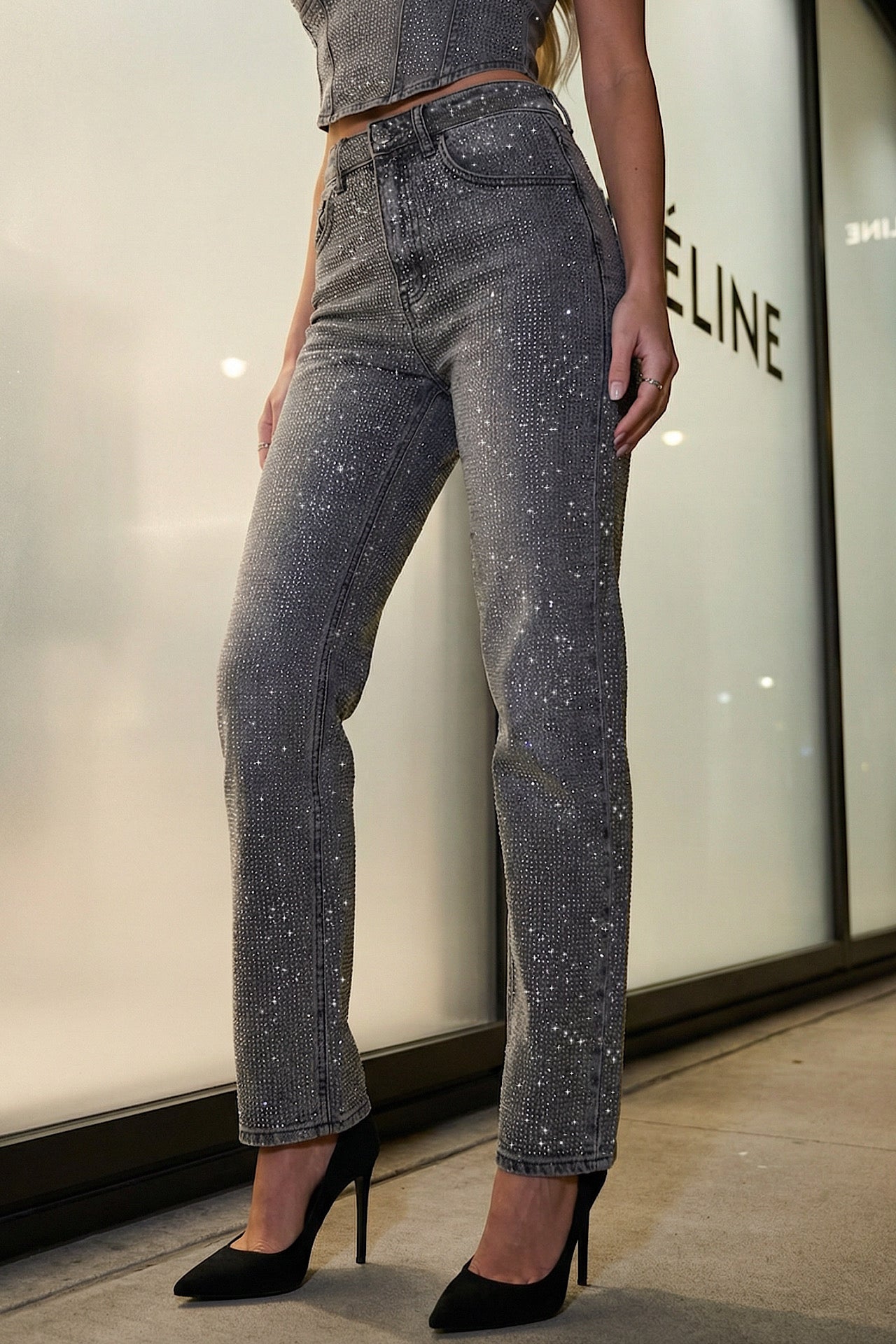 JEANS sparkle cia grey
