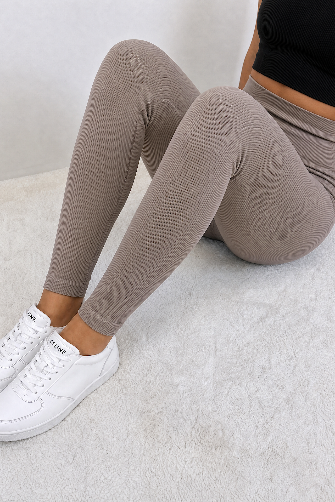 RIB leggings taupe