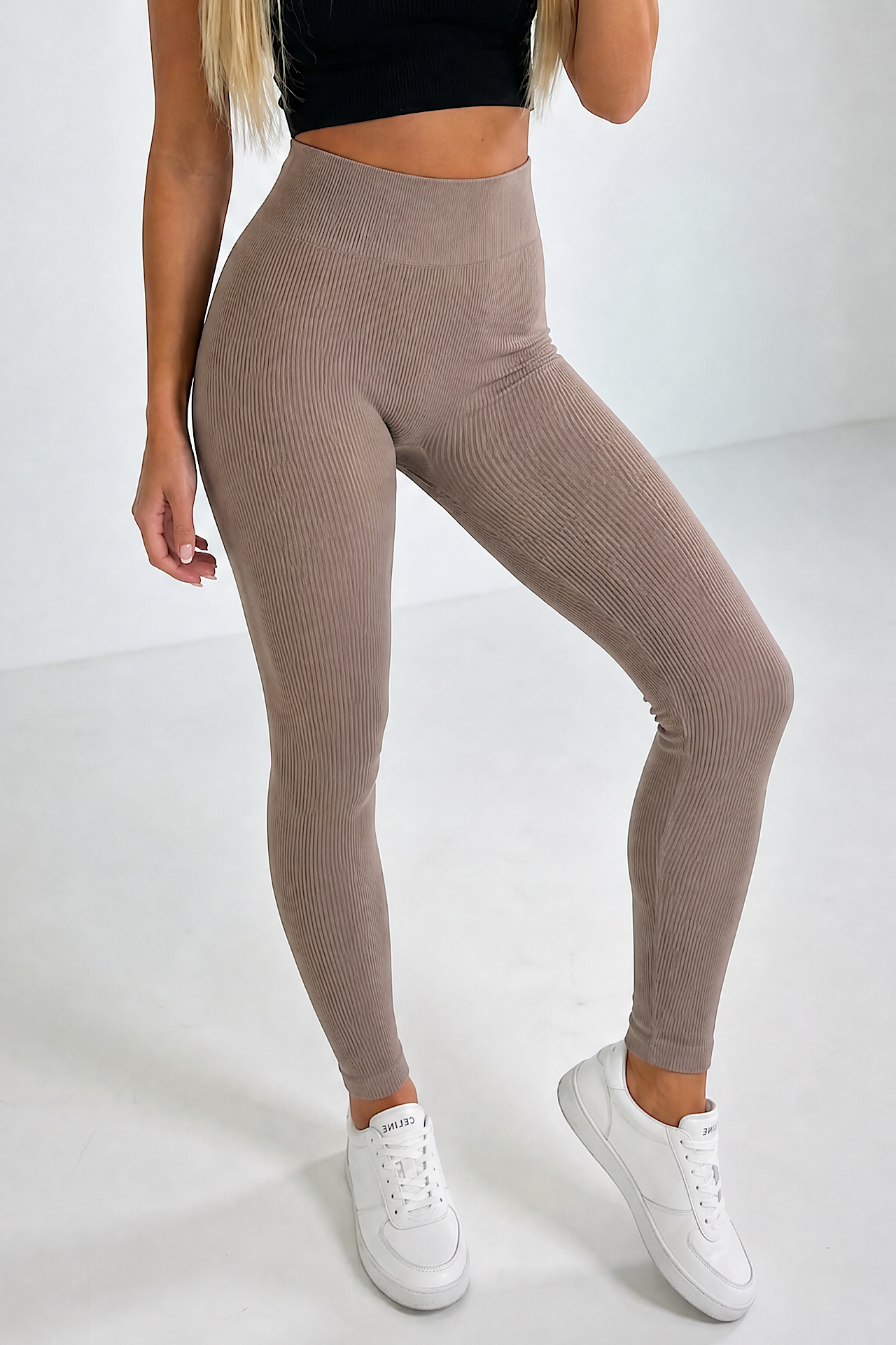 RIB leggings taupe