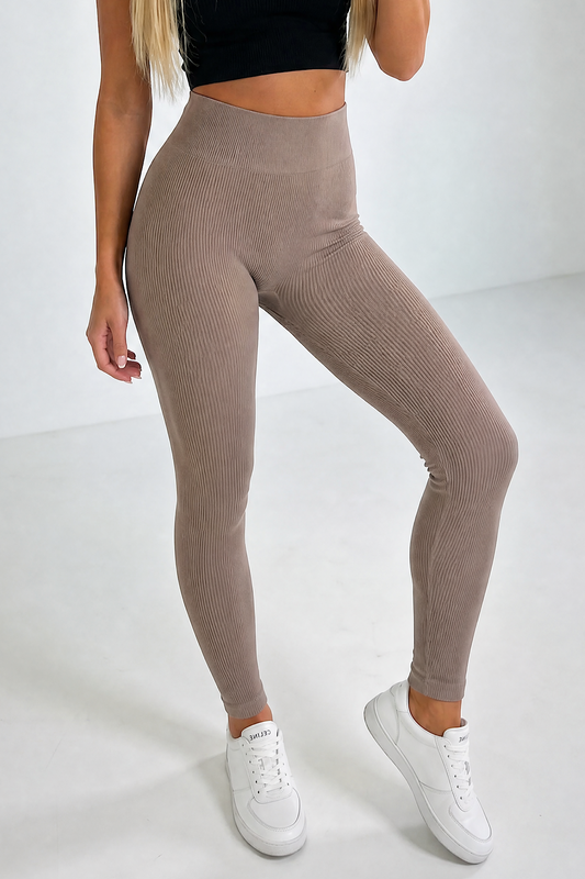 RIB leggings taupe