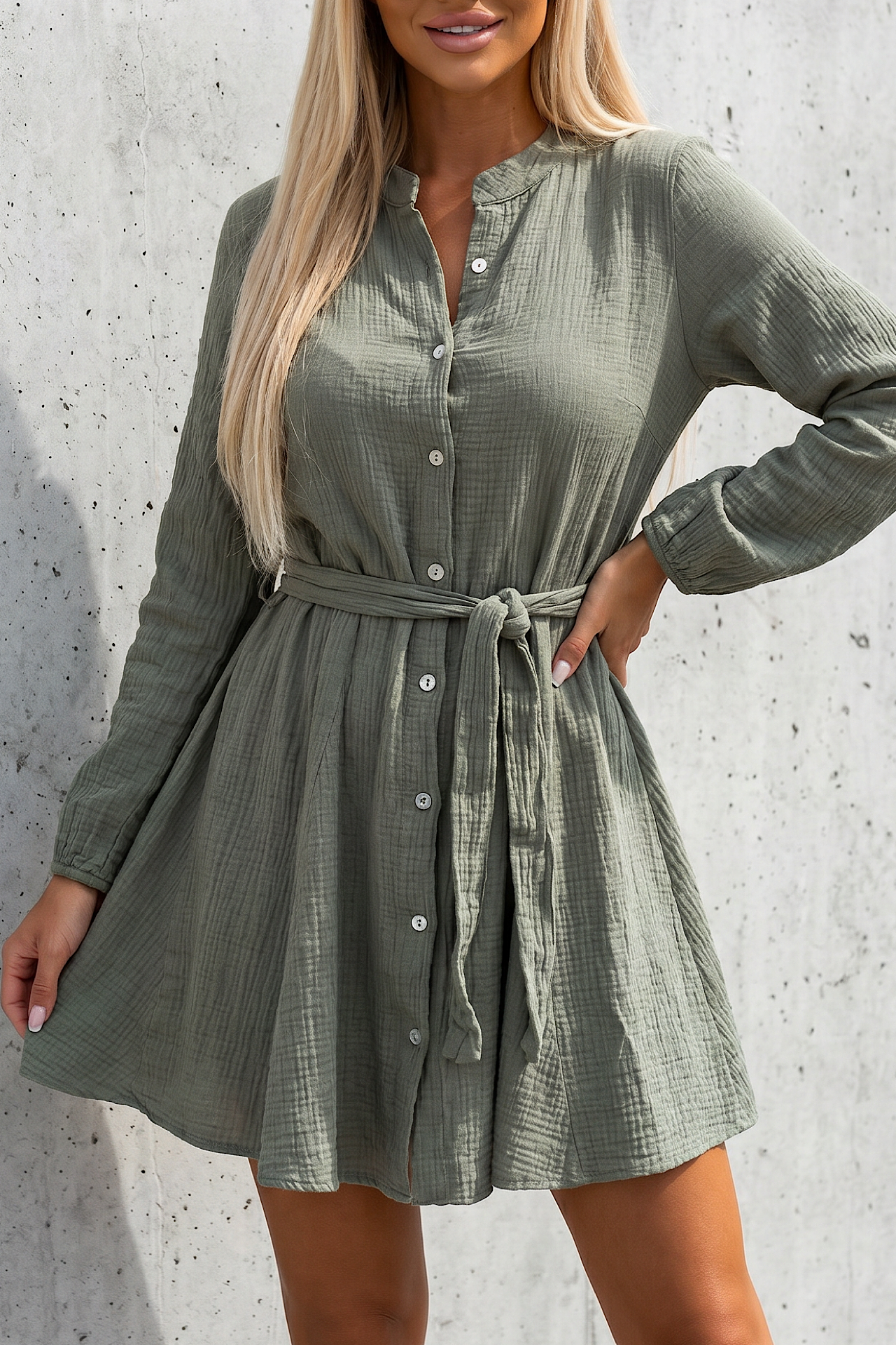 SLOW dress khaki