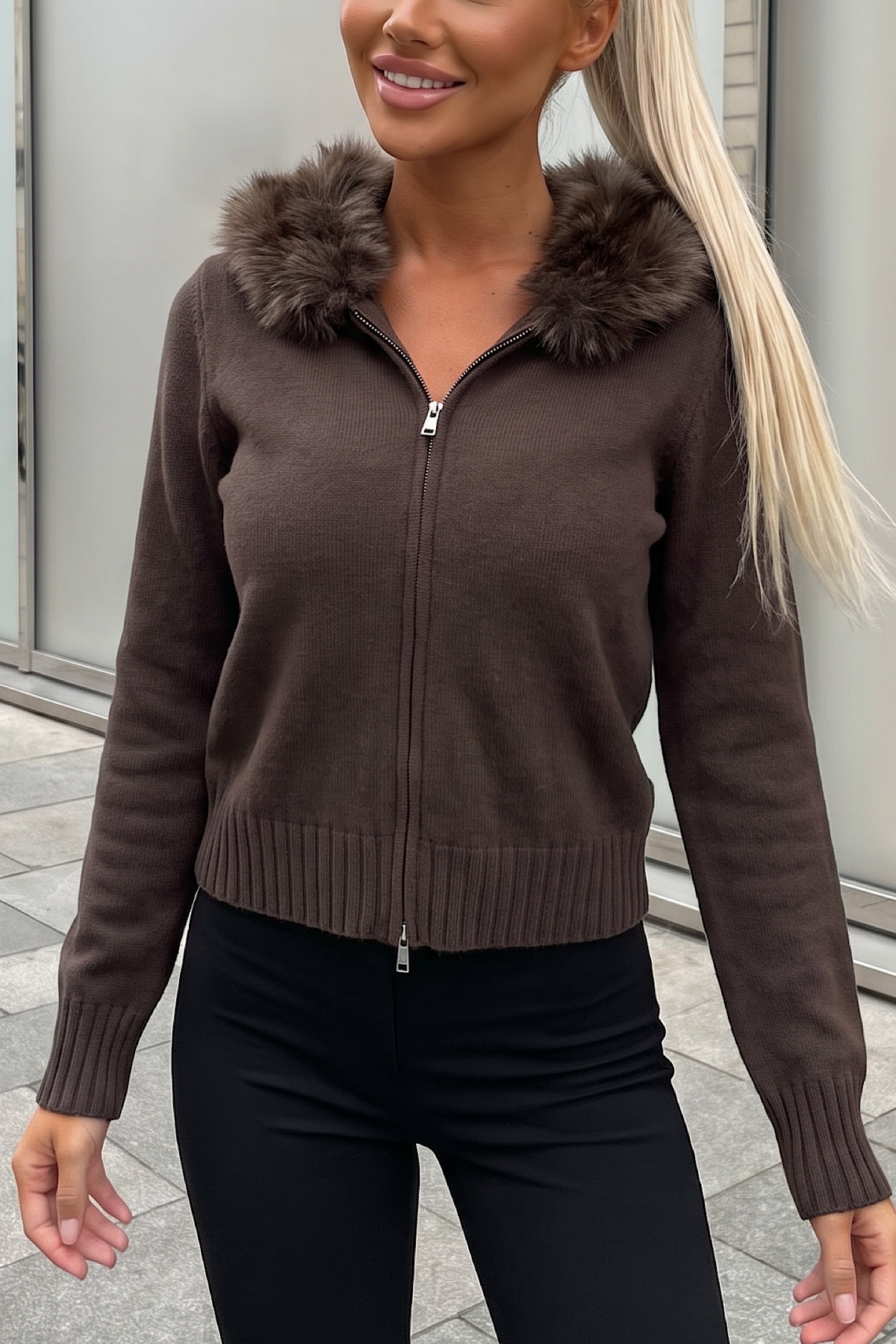 HAILEY cardigan choko