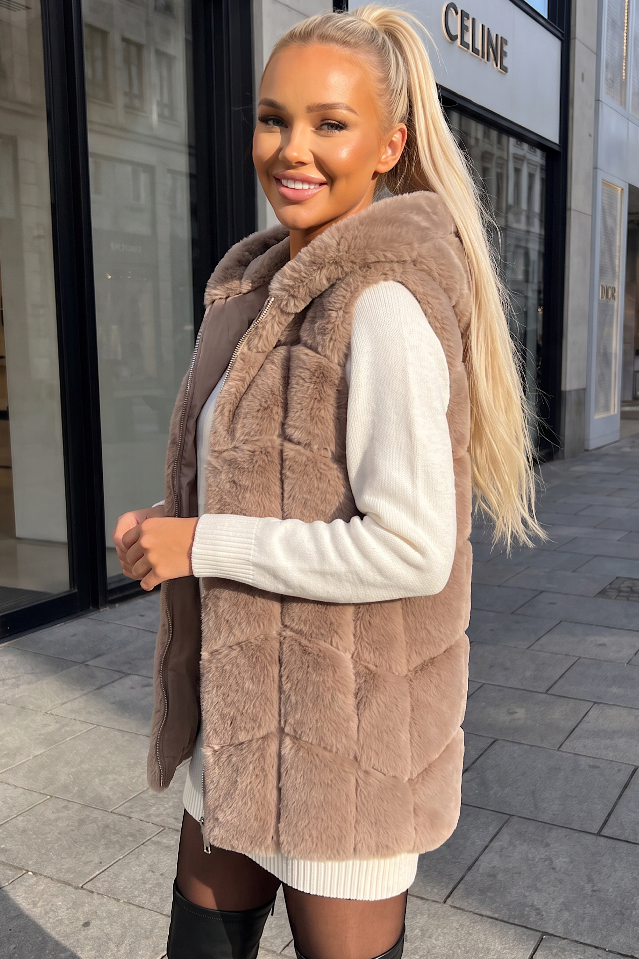 JULIA vest taupe