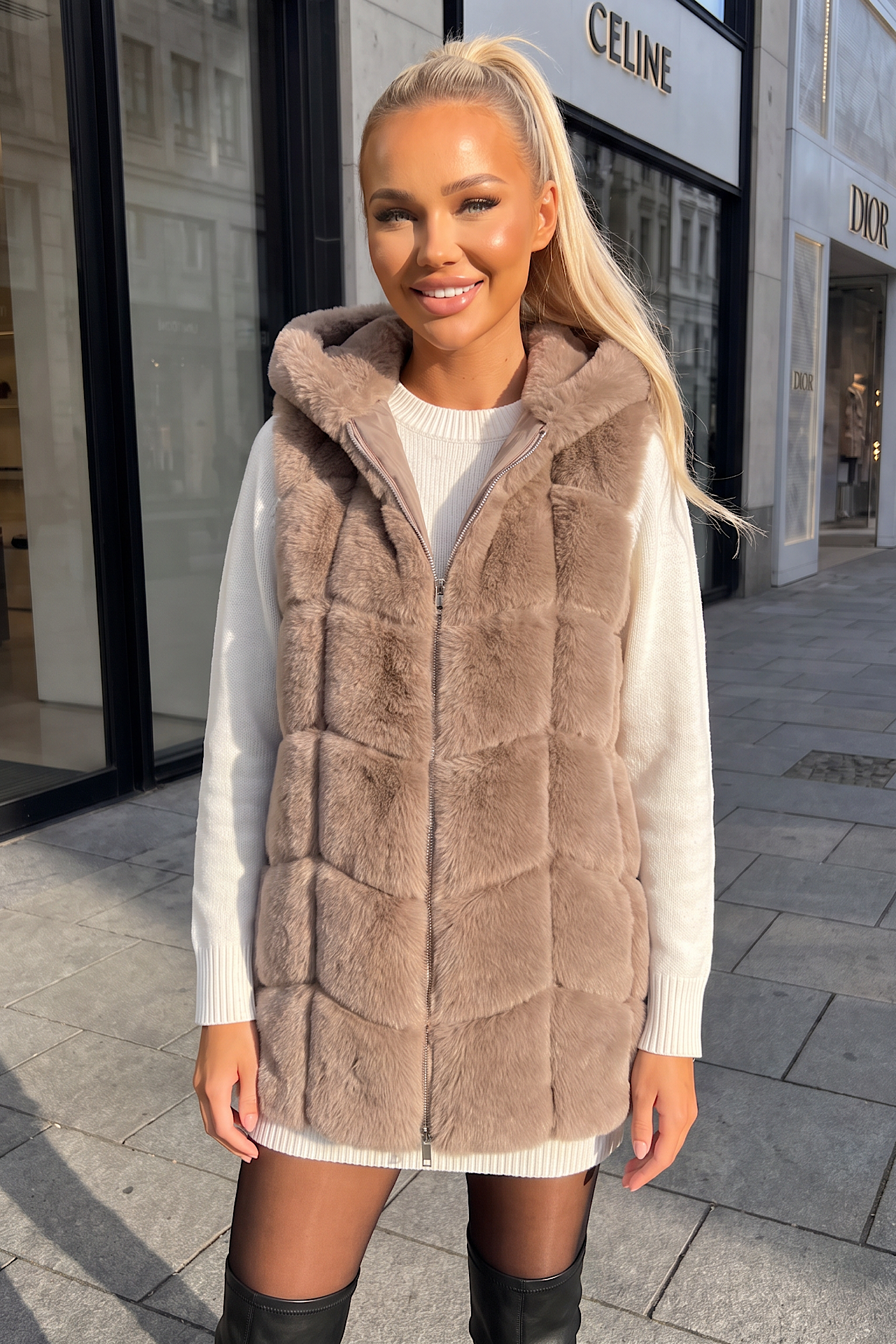 JULIA vest taupe